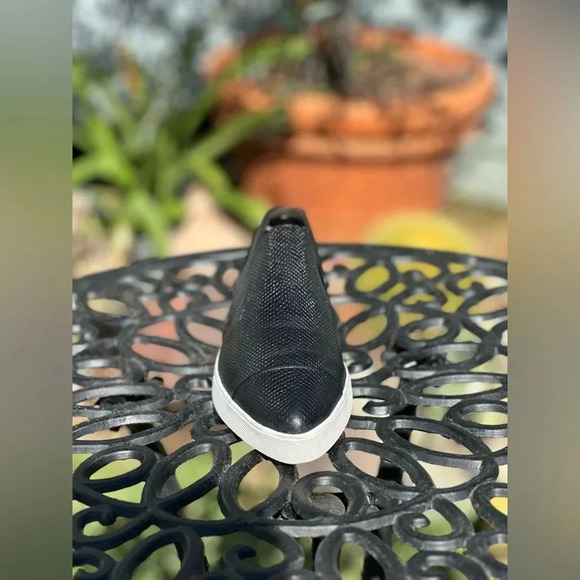 Vince — Snake Skin Embossed Leather Pointed Toe Slip-Ons - Picture 3 of 6